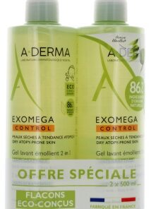 Exomega Control Anti-Scratching 2in1 Emollient Cleansing Gel 2 x 500ml