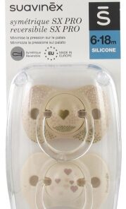 2 Soothers with Reversible Teat SX Pro from 6 to 18 Months