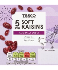 Tesco Soft Raisins 5 Bags 100G